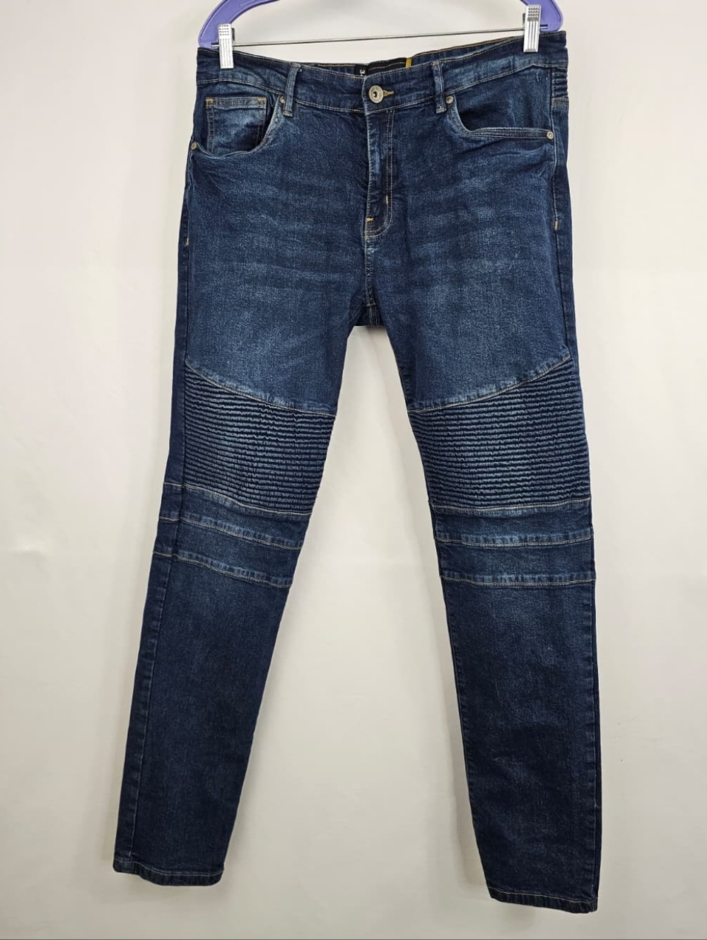 Raw X Men's Dark Wash Skinny Moto Jeans, Sz 34/30